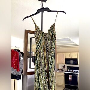 SHEIN Peacock/Tribal Print Spaghetti Strap Dress